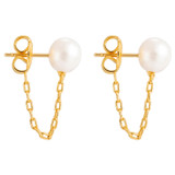 Front product shot of the Oroton Nyla Studs in Gold/White and Brass base metal with precious metal plating for Women