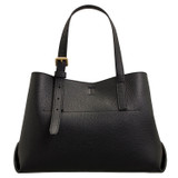 Back product shot of the Oroton Margot Mini Day Bag in Black and Pebble Leather for Women