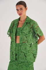 Oroton Lace Camp Shirt in Garden and 100% Polyester for Women