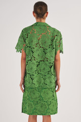 Oroton Lace Camp Shirt in Garden and 100% Polyester for Women