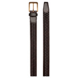 Oroton Lucas Woven Belt in Bitter Chocolate and Vegan Leather for Men