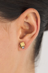 Oroton Leora Cluster Studs in Worn Gold/Silver/Clear and Brass base metal with precious metal plating/stone for Women