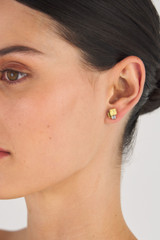 Oroton Leora Cluster Studs in Worn Gold/Silver/Clear and Brass base metal with precious metal plating/stone for Women