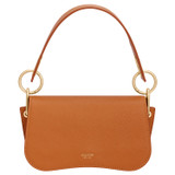 Front product shot of the Oroton Liv Small Day Bag in Maple and Small Pebble Leather for Women