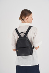 Oroton Lilly Small Backpack in Black and Pebble leather/Nylon for Women