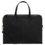 Front product shot of the Oroton Lilly Laptop Bag in Black and Pebble leather for Women