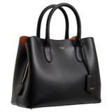 Detail product shot of the Oroton Muse Small Three Pocket Day Bag in Black and Saffiano And Smooth Leather for Women