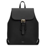 Front product shot of the Oroton Margot Medium Backpack in Black and Pebble Leather for Women
