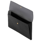 Internal product shot of the Oroton Margot Medium Pouch in Black and Pebble Leather for Women