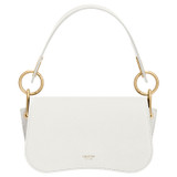 Front product shot of the Oroton Liv Small Day Bag in Paper White and Pebble leather for Women