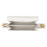 Internal product shot of the Oroton Liv Small Day Bag in Paper White and Pebble leather for Women