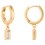 Front product shot of the Oroton Phoebe Huggies in Gold and Brass Base With 18CT Gold Plating for Women