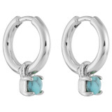Front product shot of the Oroton Keely Hoops in Silver/Turquoise and  for Women