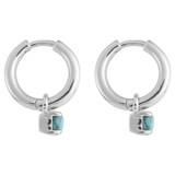 Front product shot of the Oroton Keely Hoops in Silver/Turquoise and  for Women