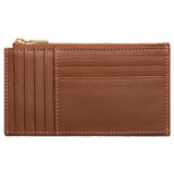 Back product shot of the Oroton Margot 8 Credit Card Mini Zip Pouch in Whiskey and Pebble Leather for Women