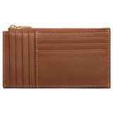 Back product shot of the Oroton Margot 8 Credit Card Mini Zip Pouch in Whiskey and Pebble Leather for Women