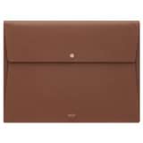 Front product shot of the Oroton Margot 13" Laptop Folio in Whiskey and Pebble leather for Women
