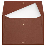 Internal product shot of the Oroton Margot 13" Laptop Folio in Whiskey and Pebble Leather for Women