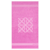 Front product shot of the Oroton Lane Towelling Towel in Fuchsia and Cotton Towelling for 