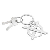 Oroton Logo Keyring in Matte Silver and  for Men