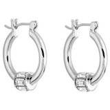 Front product shot of the Oroton Kori Mini Hoops in Silver/Clear and  for Women