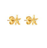 Oroton Starfish Necklace And Stud Set in Worn Gold/Clear and Brass base metal with precious metal plating for Women