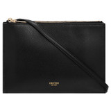 Front product shot of the Oroton Muse Double Zip Crossbody in Black and Saffiano / Smooth Leather for Women