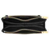 Internal product shot of the Oroton Muse Double Zip Crossbody in Black and Saffiano / Smooth Leather for Women