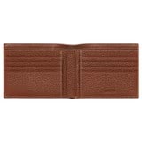 Internal product shot of the Oroton Marcus 8 Card Wallet in Dark Whiskey and Pebble Leather for Men