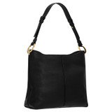 Back product shot of the Oroton Tessa Hobo in Black and Soft Pebble Leather for Women