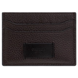 Front product shot of the Oroton Lucas Credit Card Sleeve in Chocolate/Black and Pebble Leather for Men