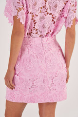 Oroton Lace Tuck Detail Skirt in Foxglove and 100% Polyester for Women