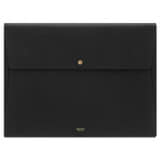 Front product shot of the Oroton Margot 13" Laptop Folio in Black and Pebble leather for Women
