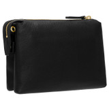 Back product shot of the Oroton Sadie Crossbody in Black and Pebble Leather for Women