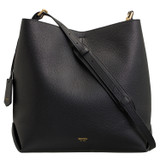 Front product shot of the Oroton Margot Hobo in Black and Pebble Leather for Women