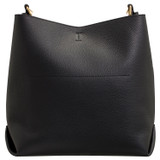 Back product shot of the Oroton Margot Hobo in Black and Pebble Leather for Women