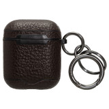 Oroton Lucas Airpods Keyring in Bitter Chocolate and Pebble Leather for Men