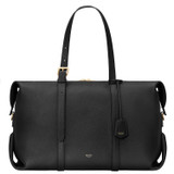 Front product shot of the Oroton Margot Weekender in Black and Pebble Leather for Women
