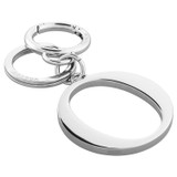 Front product shot of the Oroton Parker Key-Ring in Nickel and Nickel for Women
