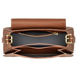Internal product shot of the Oroton Margot Saddle Crossbody in Whiskey and Pebble Leather for Women