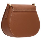 Back product shot of the Oroton Margot Saddle Crossbody in Whiskey and Pebble Leather for Women