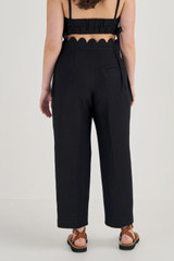 Oroton Scallop Pant in Black and 100% Linen for Women