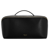Front product shot of the Oroton Muse Large Beauty Case in Black and Saffiano And Smooth Leather for Women