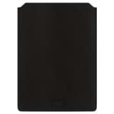 Front product shot of the Oroton Lucas 15" Laptop Sleeve in Black and Pebble Leather for Men