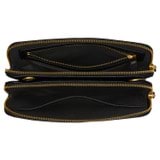 Internal product shot of the Oroton Lilly Double Zip Crossbody in Black and Pebble Leather for Women