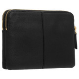 Back product shot of the Oroton Lilly Double Zip Crossbody in Black and Pebble Leather for Women