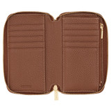 Internal product shot of the Oroton Margot Mini Book Wallet in Whiskey and Pebble Leather for Women