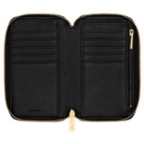 Oroton Margot Mini Book Wallet in Black and Pebble Leather for Women