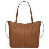 Front product shot of the Oroton Lilly Shopper Tote in Cognac and Pebble Leather for Women