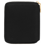 Oroton Margot Small Zip Around Wallet in Black and Pebble Leather for Women